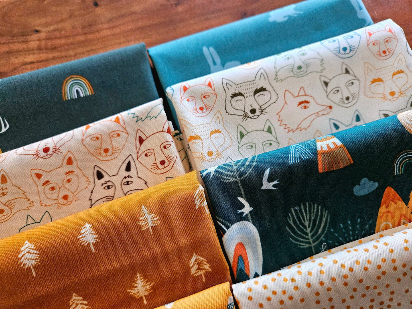 Woodland Fabric Bundle, Art Gallery Fabrics, Fox, Deer, Timberline, 10 piece, Quilting Cotton, Jessica Swift