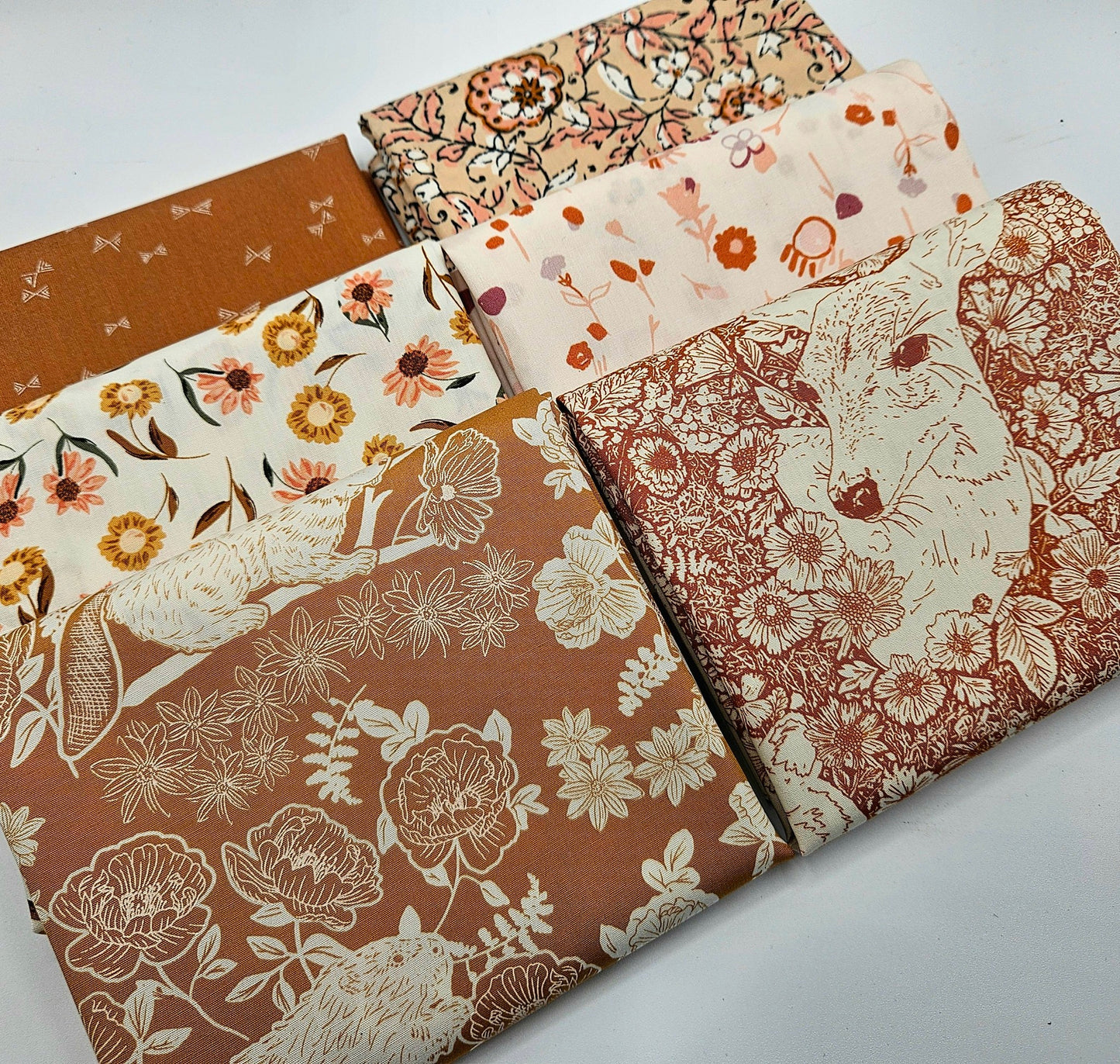 Wandering with Doe Fabric - Art Gallery Fabrics - Rust Woodland Cotton