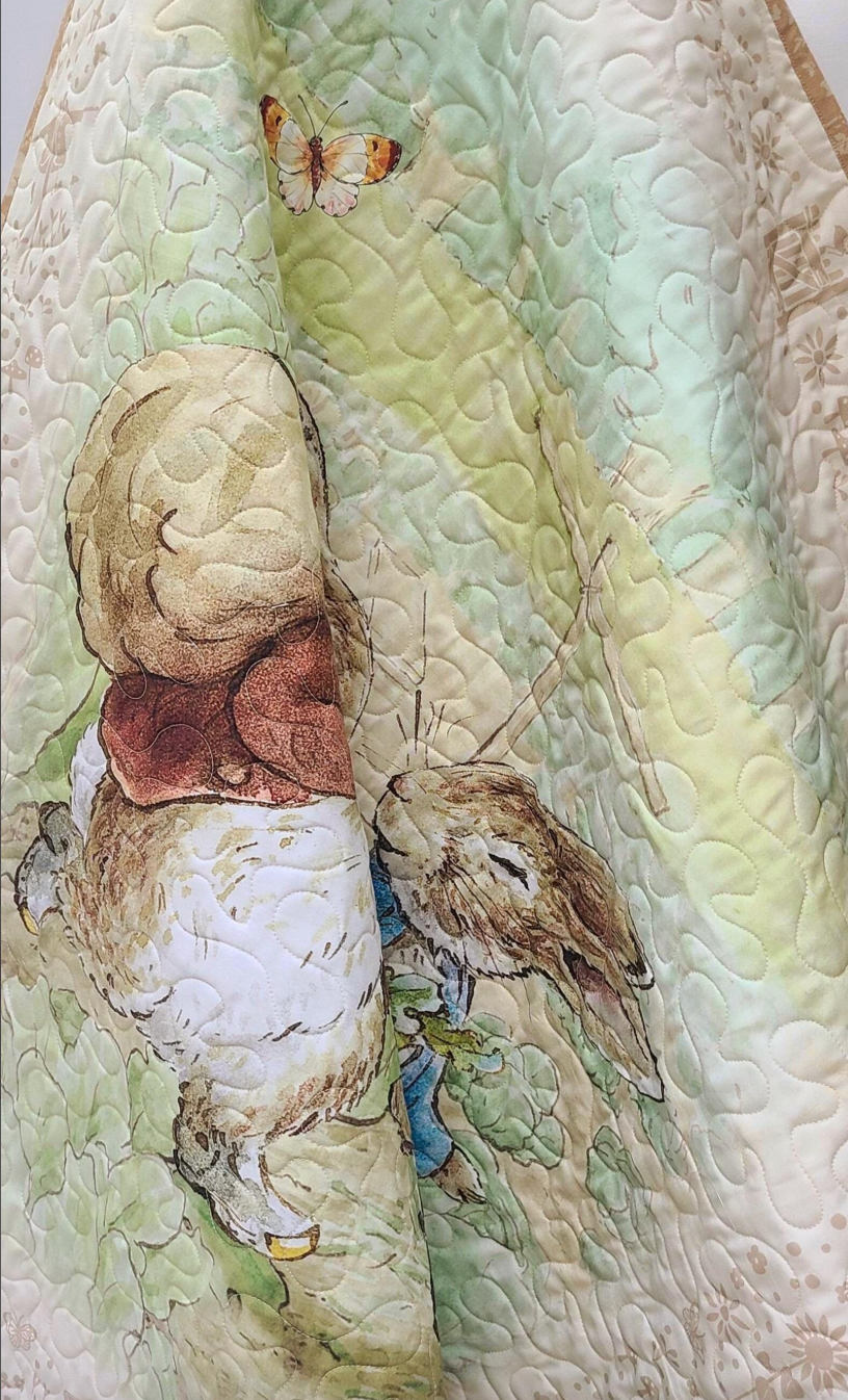 Peter Rabbit & Benjamin Bunny Baby Quilt Kit - Gender Neutral Nursery Decor Fabric