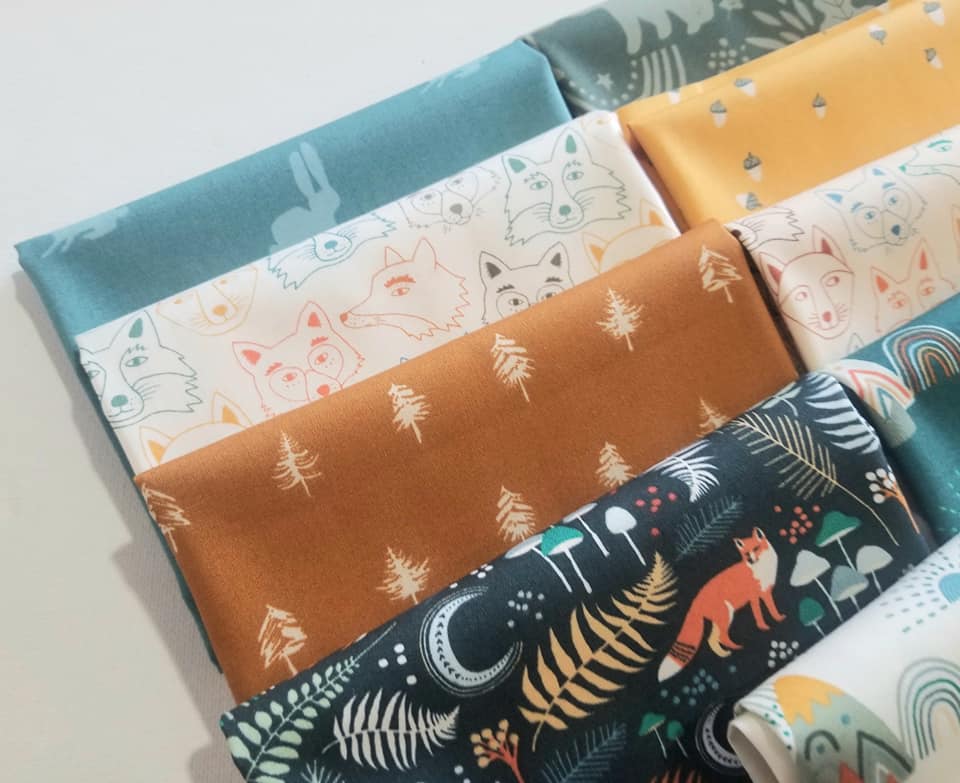 Woodland Fabric Bundle, Art Gallery Fabrics, Fox, Deer, Timblerline, 9 piece, Quilting Cotton, Jessica Swift