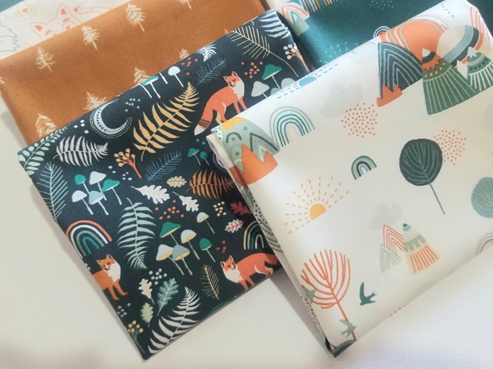 Woodland Fabric Bundle, Art Gallery Fabrics, Fox, Deer, Timblerline, 9 piece, Quilting Cotton, Jessica Swift