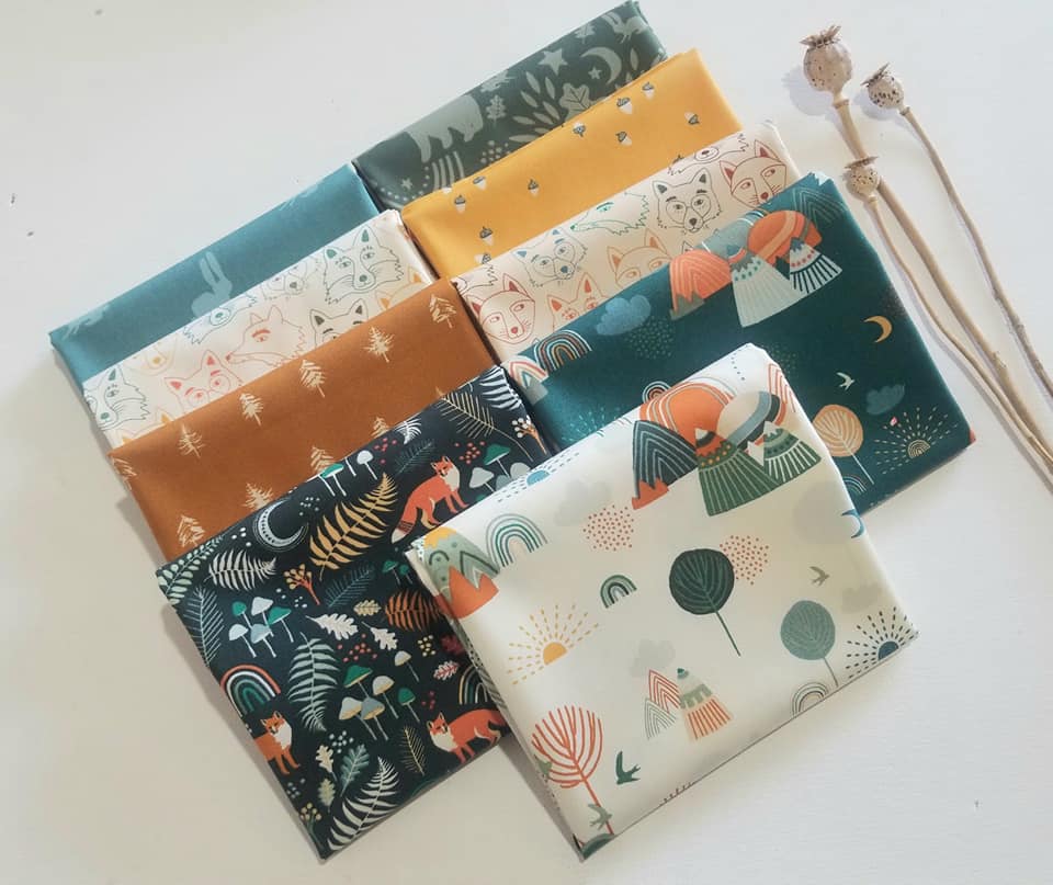 Woodland Fabric Bundle, Art Gallery Fabrics, Fox, Deer, Timblerline, 9 piece, Quilting Cotton, Jessica Swift