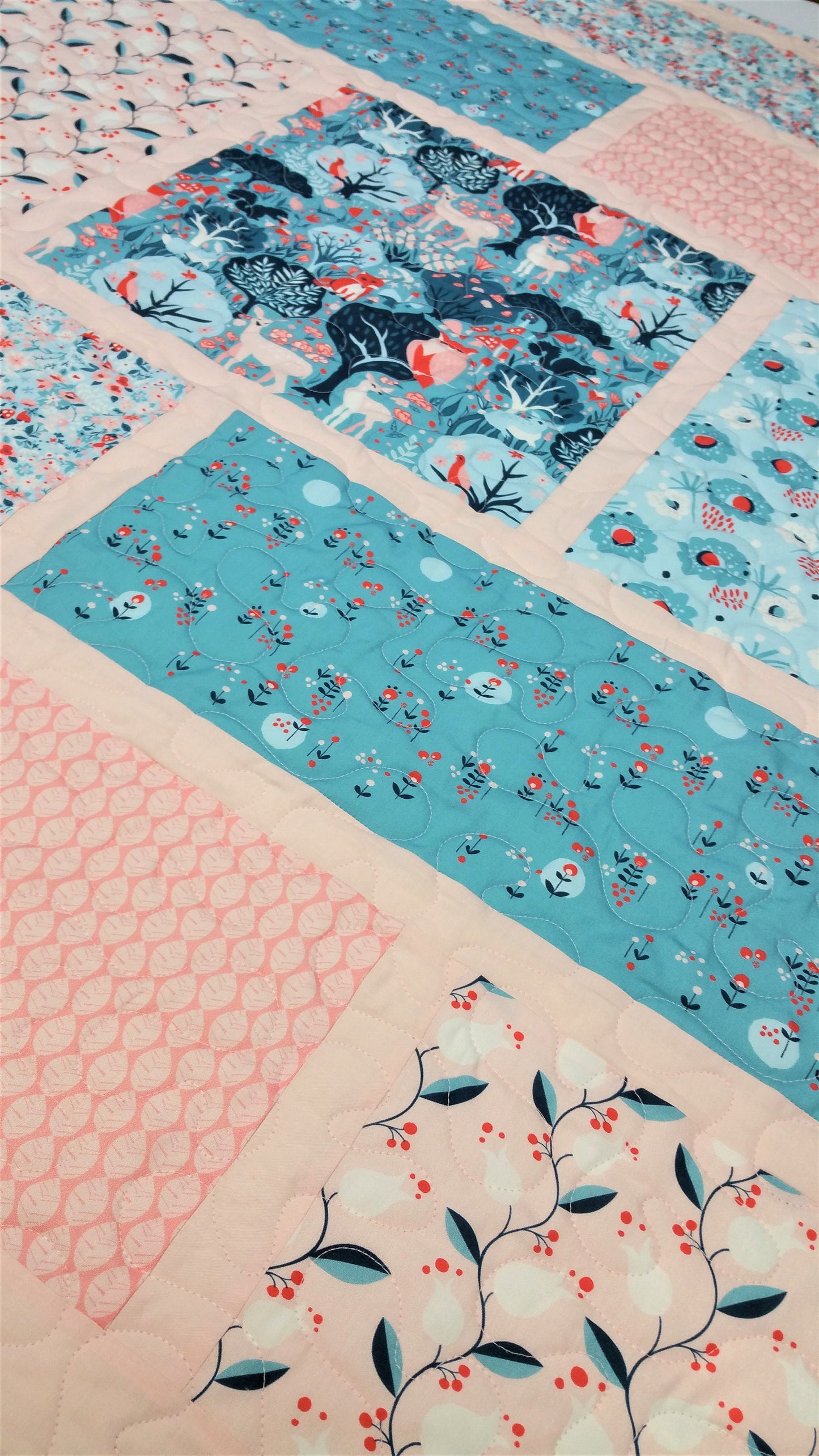 Organic Quilt Kit, Girl, Baby Quilt Kit, Lap, Floral, Modern Love, Do It Yourself, DIY