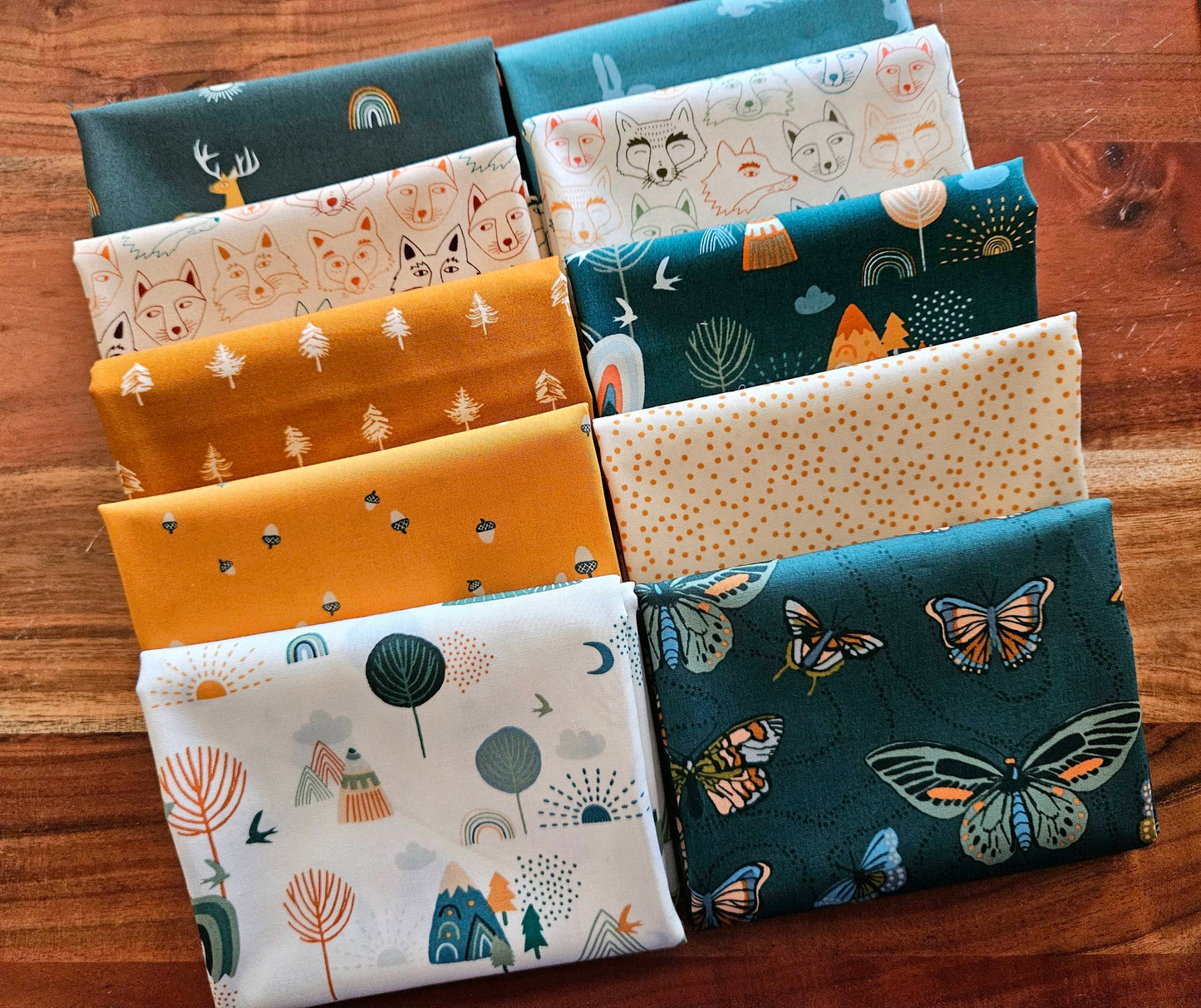 Woodland Fabric Bundle, Art Gallery Fabrics, Fox, Deer, Timberline, 10 piece, Quilting Cotton, Jessica Swift