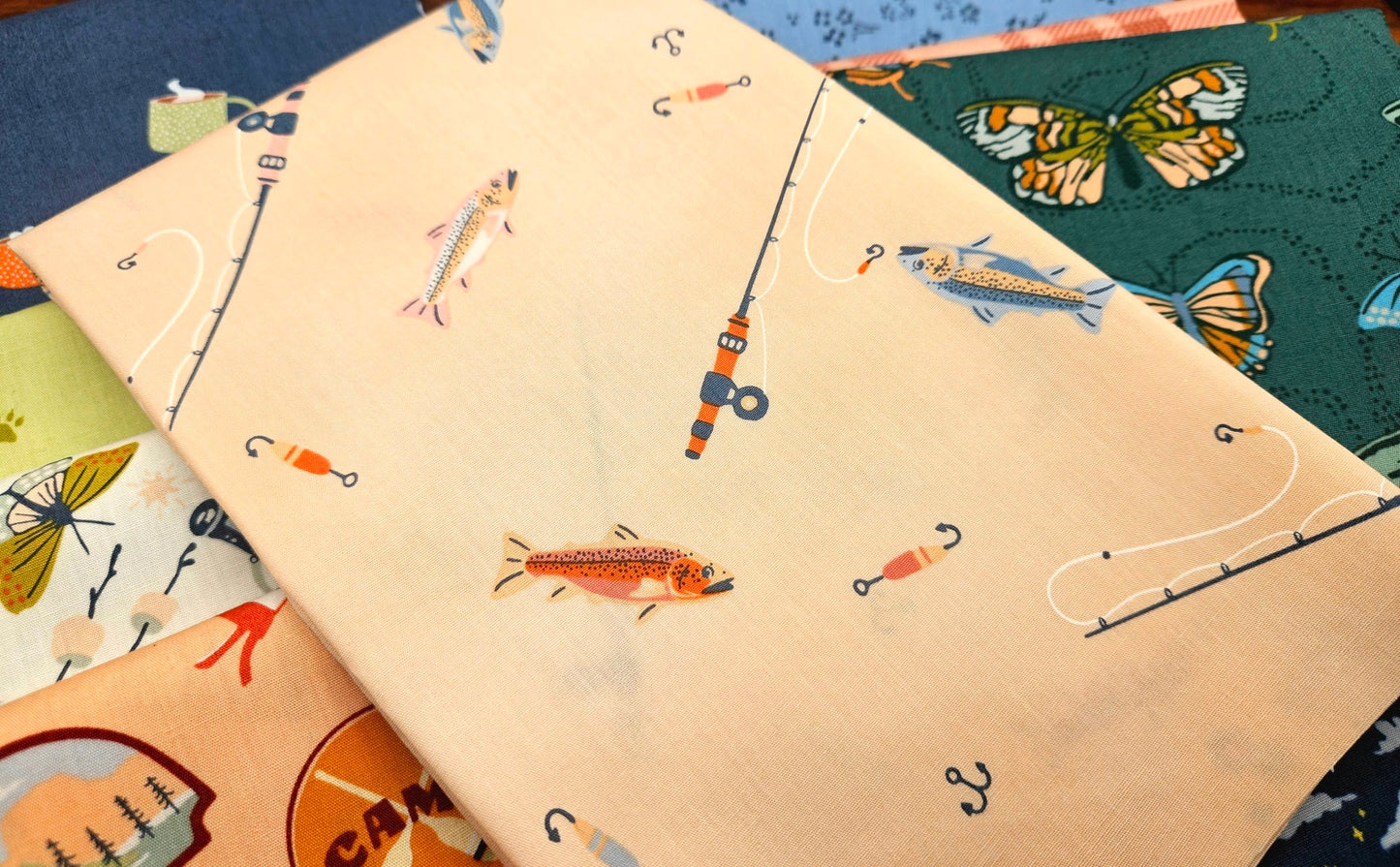 Happy Camper Cotton Fabric Bundle, Quilting Fabrics, Art Gallery Fabrics, 10 pieces