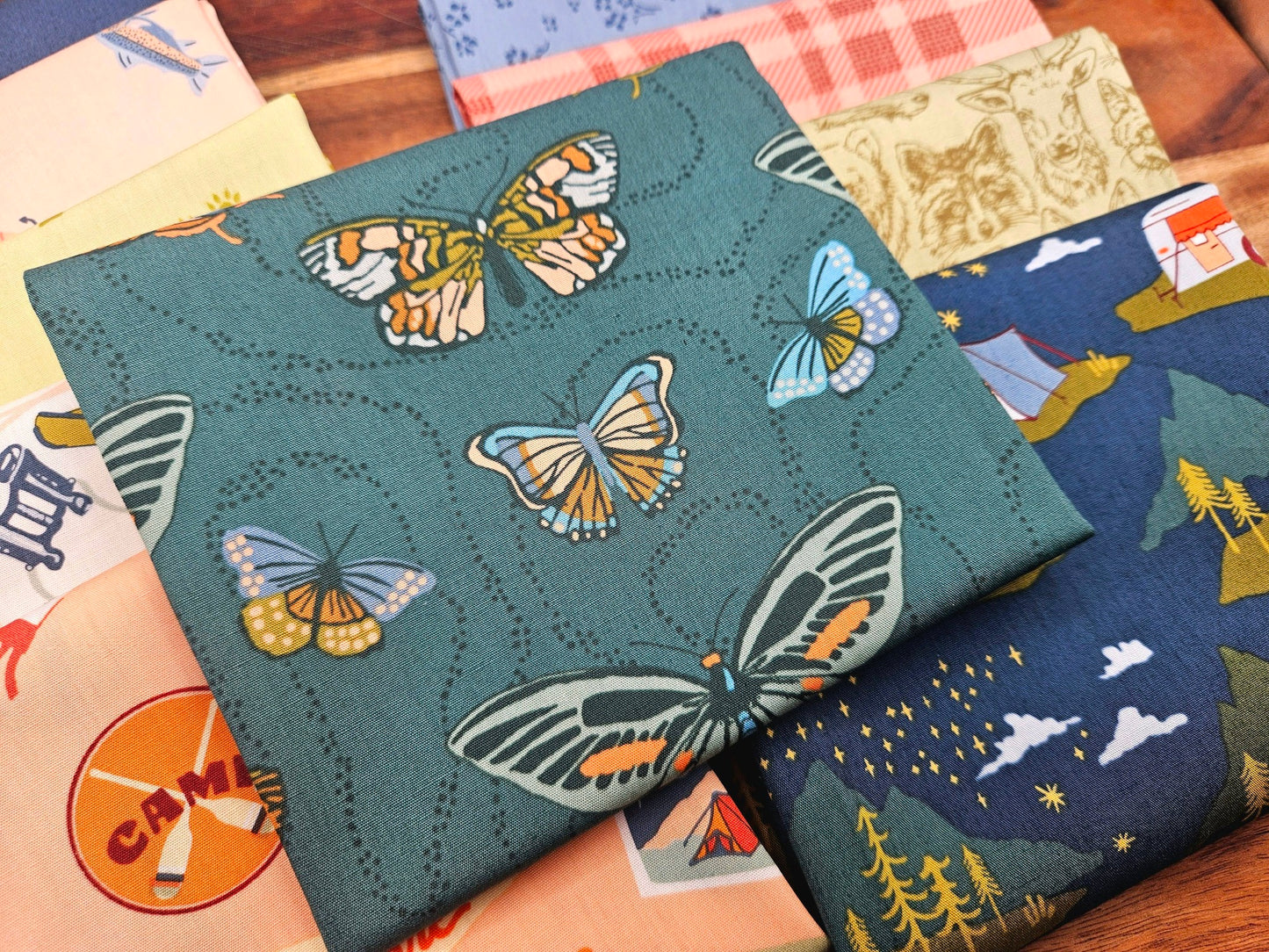 Happy Camper Cotton Fabric Bundle, Quilting Fabrics, Art Gallery Fabrics, 10 pieces