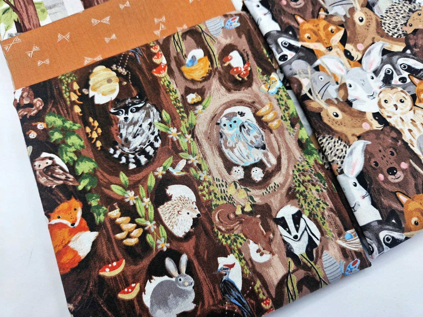 Hand-Curated Woodland Forest Critters & Rust Fat Quarter Bundle