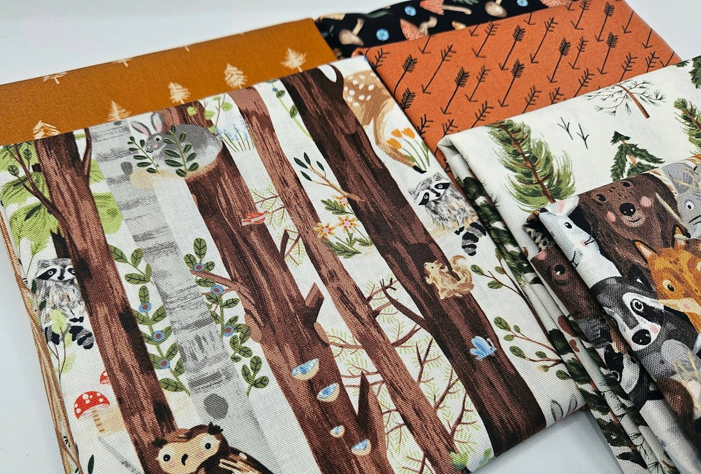 Hand-Curated Woodland Forest Critters & Rust Fat Quarter Bundle