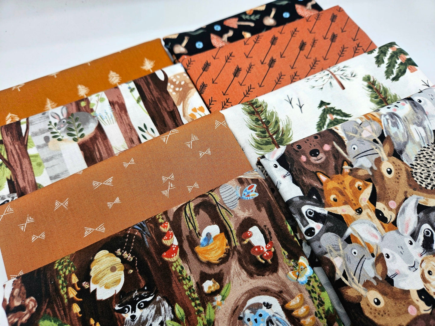 Hand-Curated Woodland Forest Critters & Rust Fat Quarter Bundle