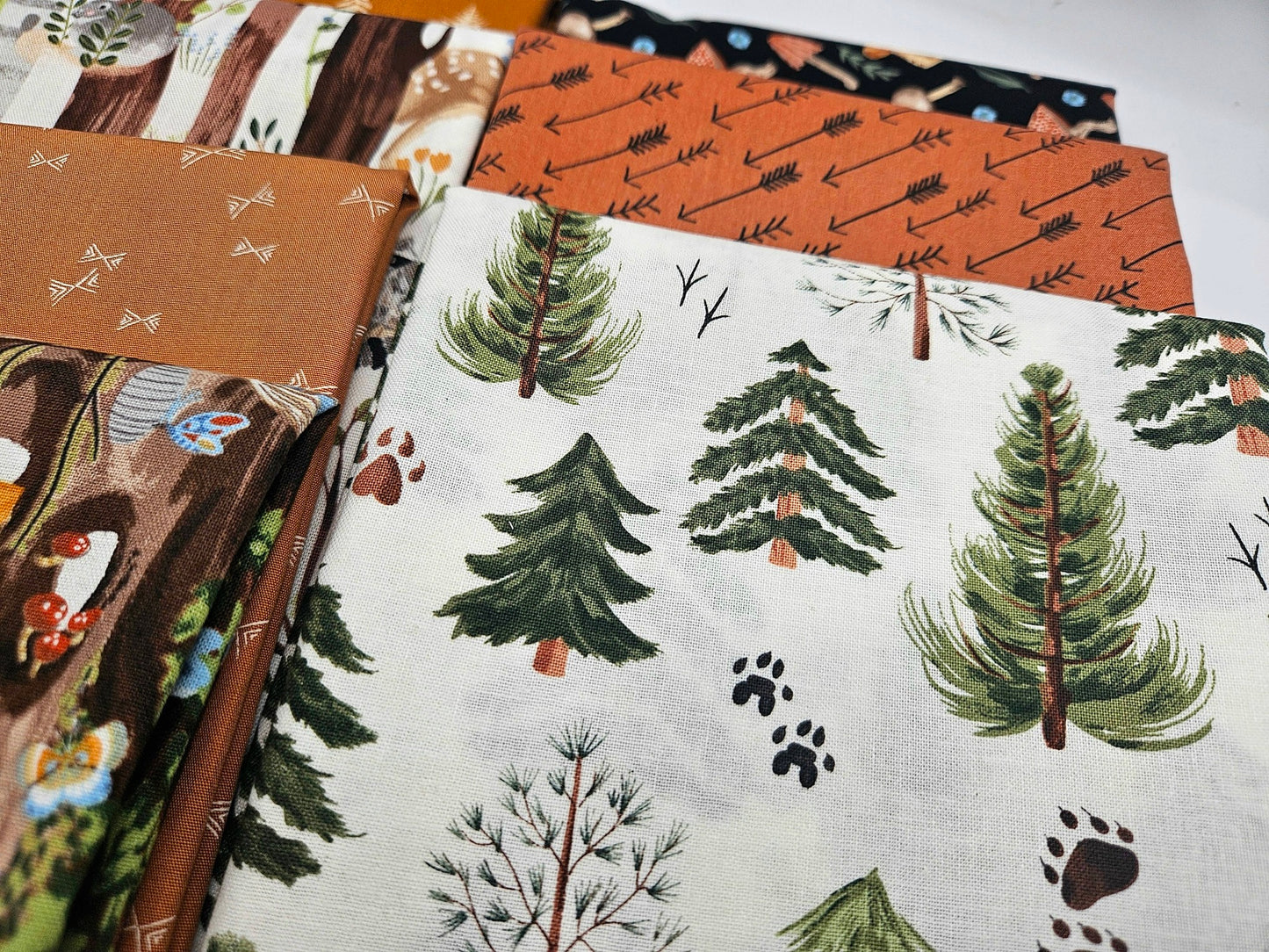 Hand-Curated Woodland Forest Critters & Rust Fat Quarter Bundle