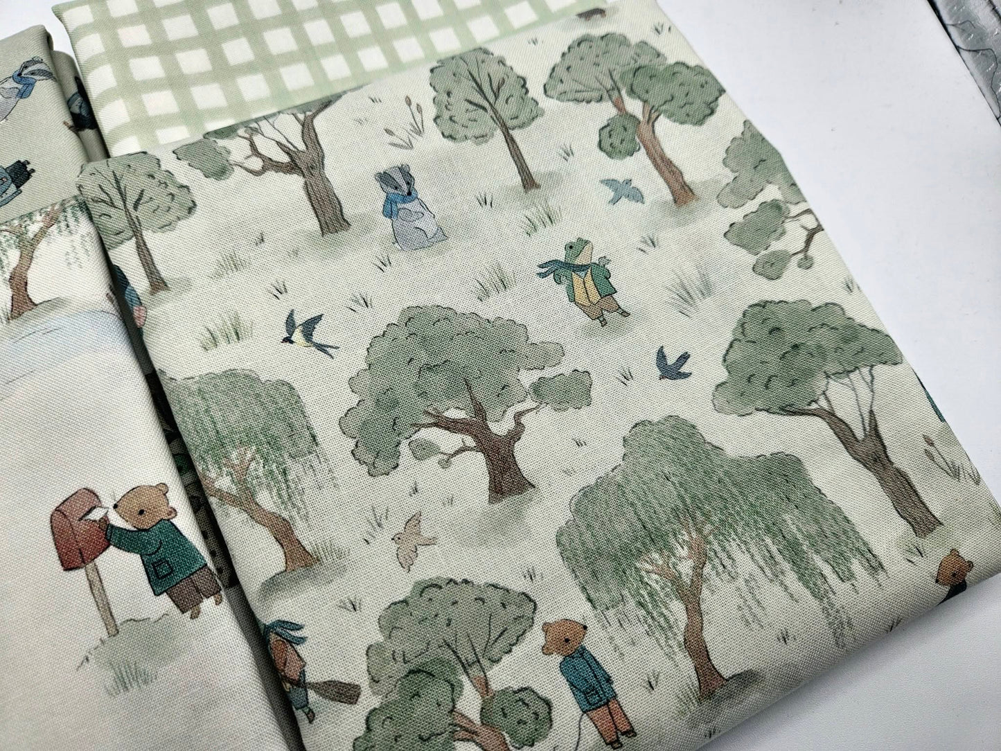 Wind in the Willows Fabric Bundle | Sage Green Cotton