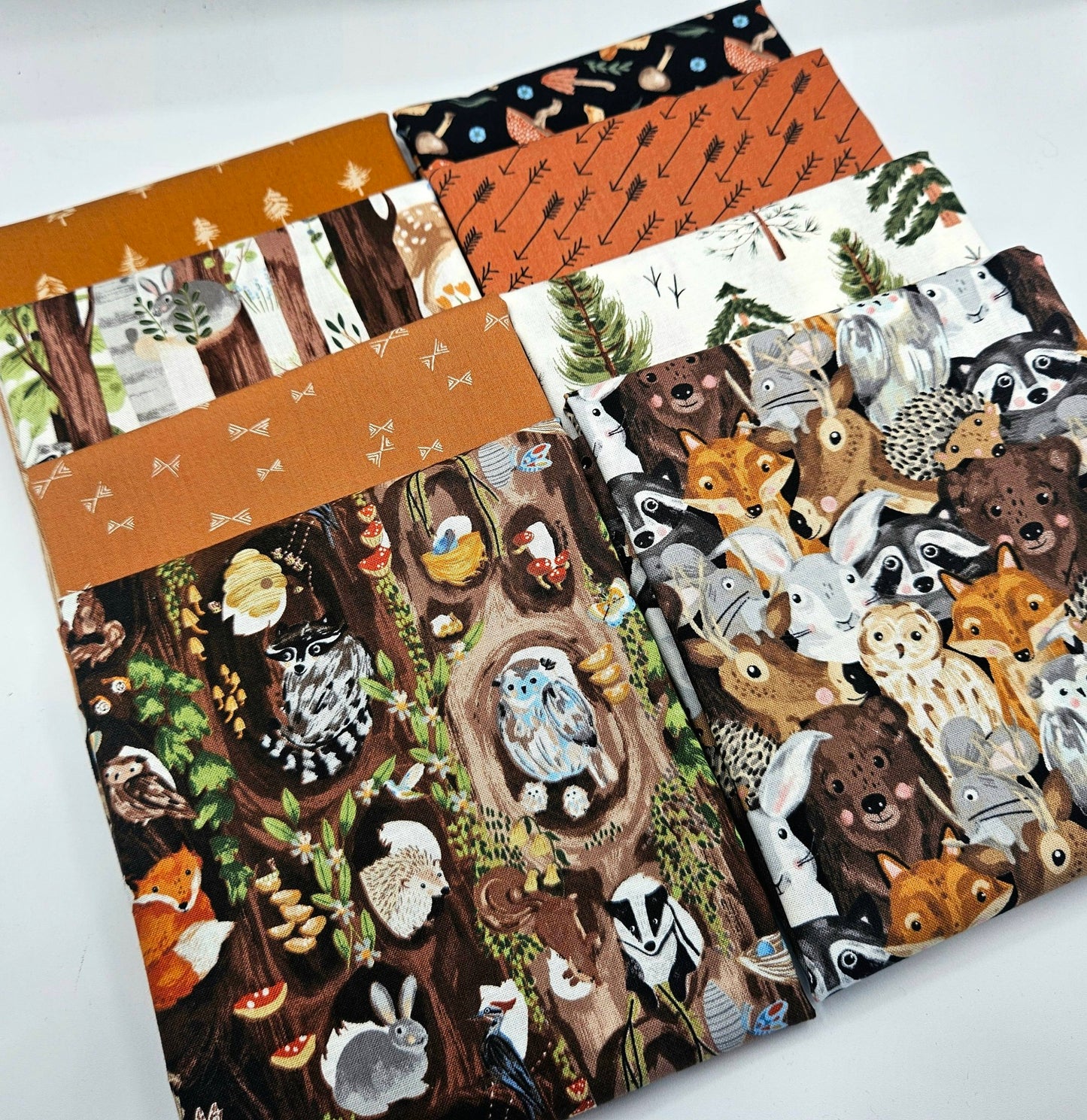 Hand-Curated Woodland Forest Critters & Rust Fat Quarter Bundle