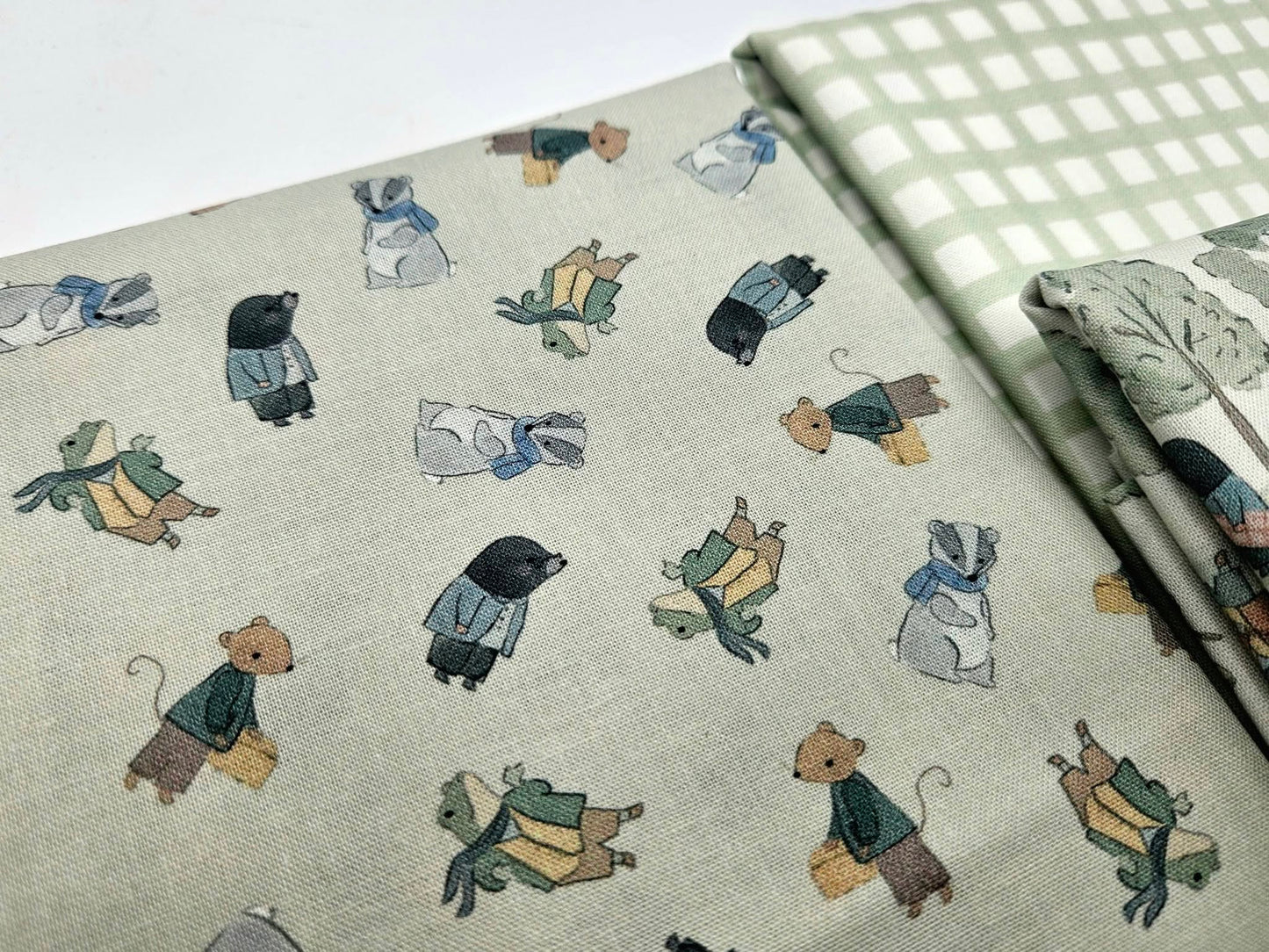 Wind in the Willows Fabric Bundle | Sage Green Cotton