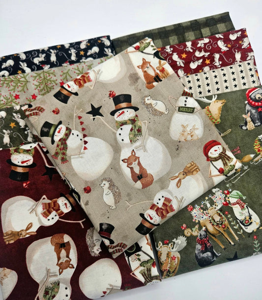 Riley Blake Northern Christmas Theresa Kogut 8 Piece Fat Quarter Fabric Bundle