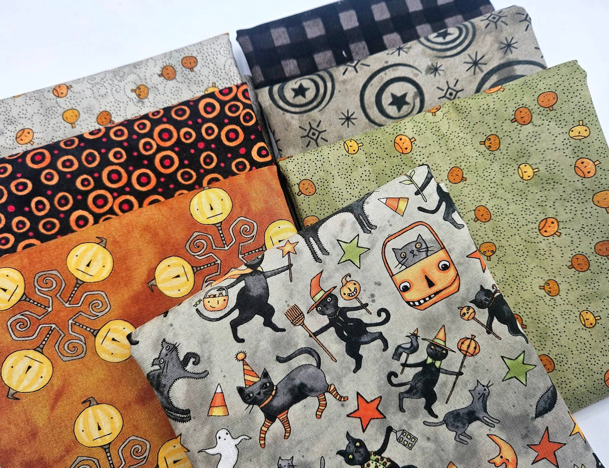 Riley Blake Spooky 7-Fabric Bundle - Teresa Kogut Halloween Cotton Prints