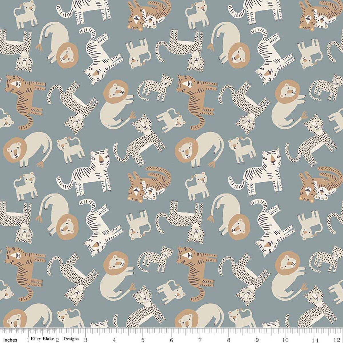 Safari Animals, Leo and Savannah, Animal Toss, Riley Blake Designs, Quilting Cotton Fabric