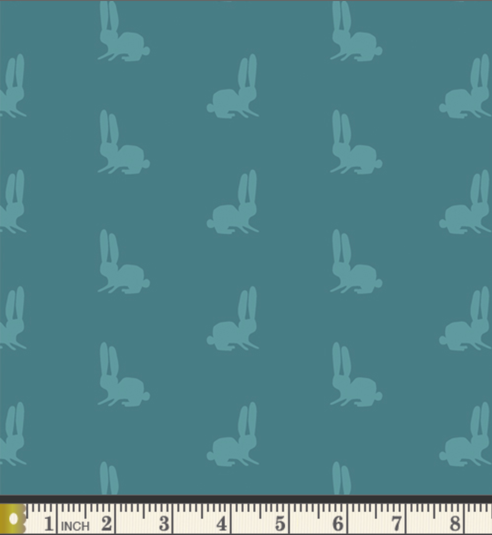 Bunny Rabbit Fabric, Art Gallery Fabric, Hoppin Around, Woodland Themed, Quilting Fabric, By the Yard, Timberline