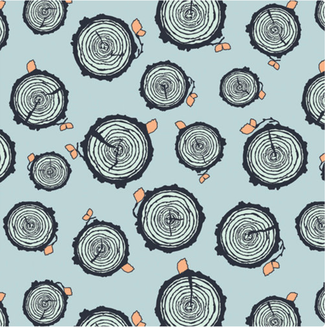 Tree fabric, Woodland Fabric, Art Gallery Fabrics, Little Forester, Rooted forester, light blue, yardage