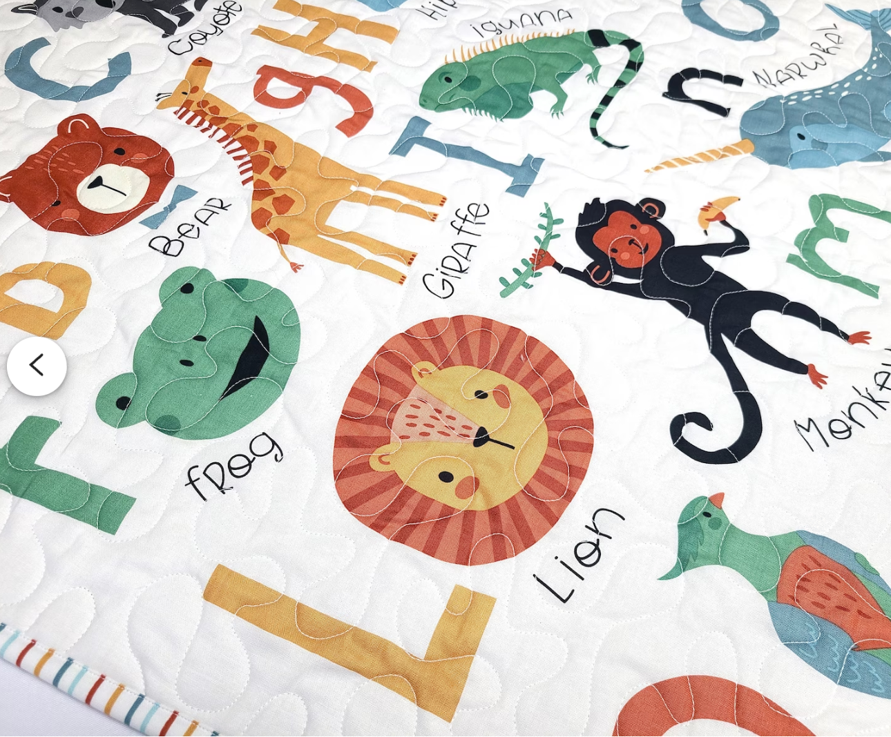 Alphabet Zoo Quilt, Safari Animal, Woodland, Toddler, Handmade, Panel, Baby, Gender Neutral, Boy, Girl, Educational, Learning, READY TO SHIP