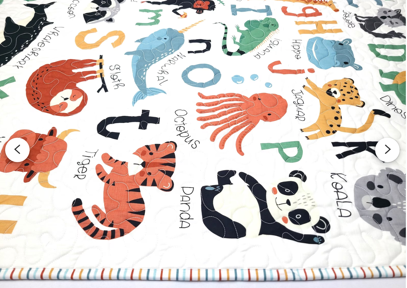 Alphabet Zoo Quilt, Safari Animal, Woodland, Toddler, Handmade, Panel, Baby, Gender Neutral, Boy, Girl, Educational, Learning, READY TO SHIP