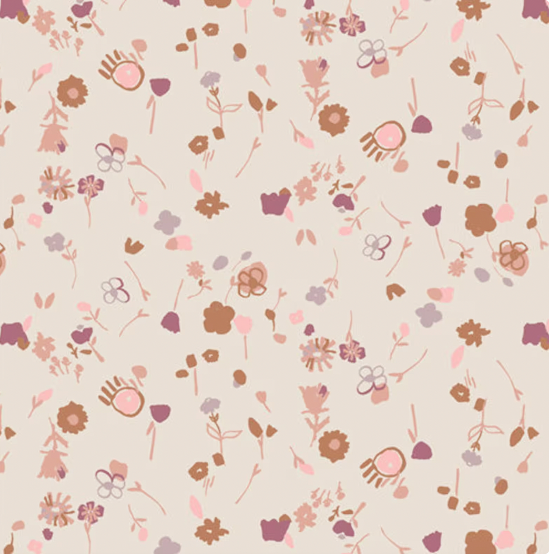 Floral Fabric, Pink, Art Gallery Fabric, Budding Artist, Lilliput, Premium Quilting Cotton, blender, soft tones