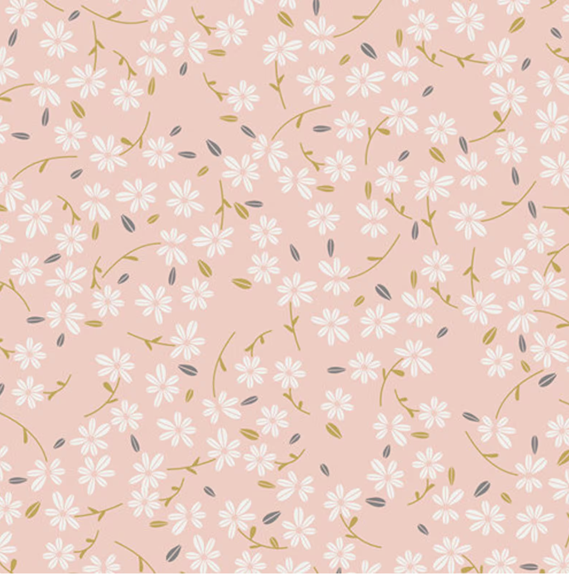 Pink Floral Quilting Cotton, Season Waltz, Little Town Art Gallery Fabric, Premium Quilting Cotton, blender, soft tones