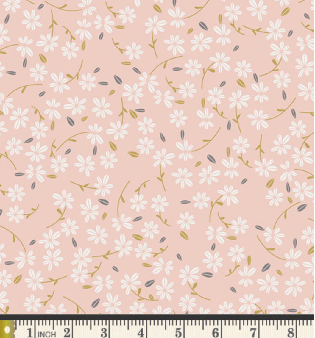 Pink Floral Quilting Cotton, Season Waltz, Little Town Art Gallery Fabric, Premium Quilting Cotton, blender, soft tones