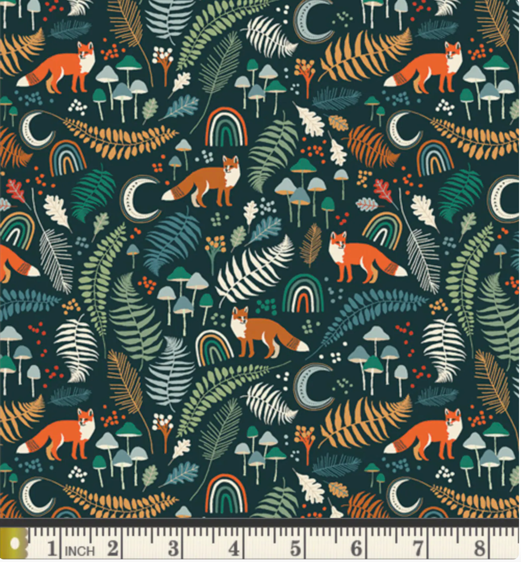 Fox Fabric, Art Gallery Fabric, Mountains, Wild Underbrush, Woodland Themed, Quilting Fabric, By the Yard, Timberline, Outdoorsy theme