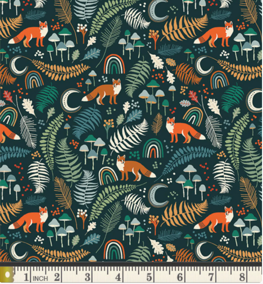 Fox Fabric, Art Gallery Fabric, Mountains, Wild Underbrush, Woodland Themed, Quilting Fabric, By the Yard, Timberline, Outdoorsy theme