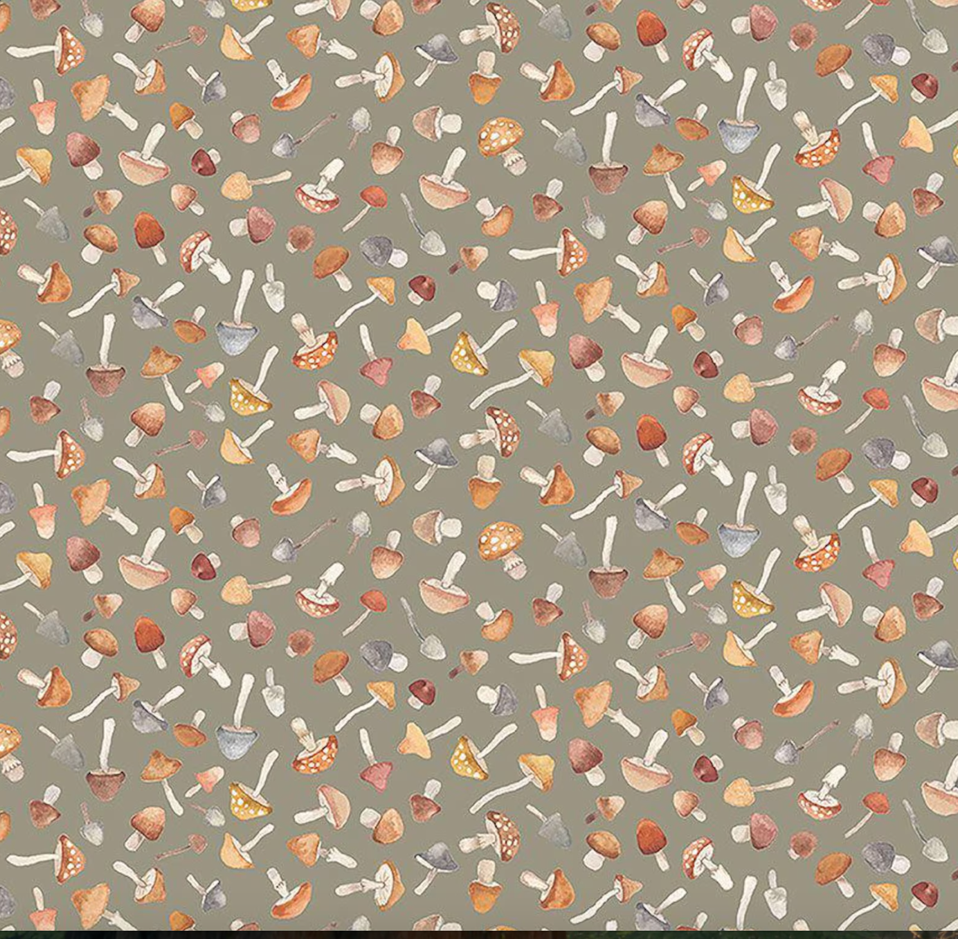 Woodland Fabric Fat Quarter Bundle, Fawns, Mushrooms, Gray Cotton, 4 piece, Dear Stella, Quilting Weight, Cotton
