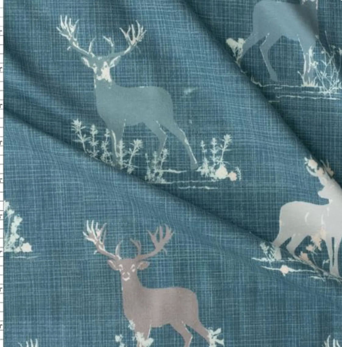 Art Gallery Fabrics Blithe Dear Deer Teal | Woodland Cotton Fabric