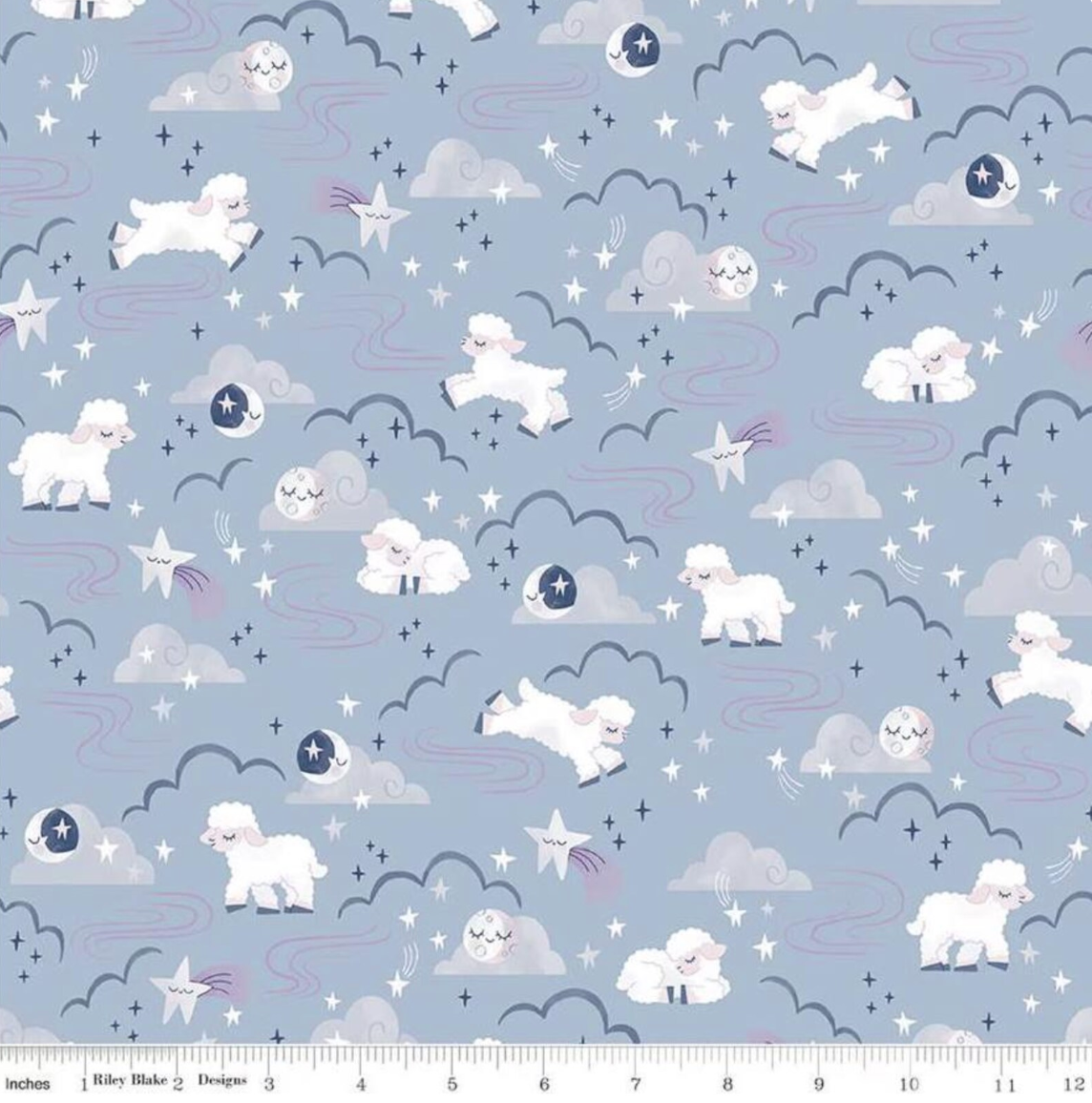 Lamb Baby Quilt Kit, Moon and Stars, DIY Pastel Quilt, Twinkle, Twinkle Little Star