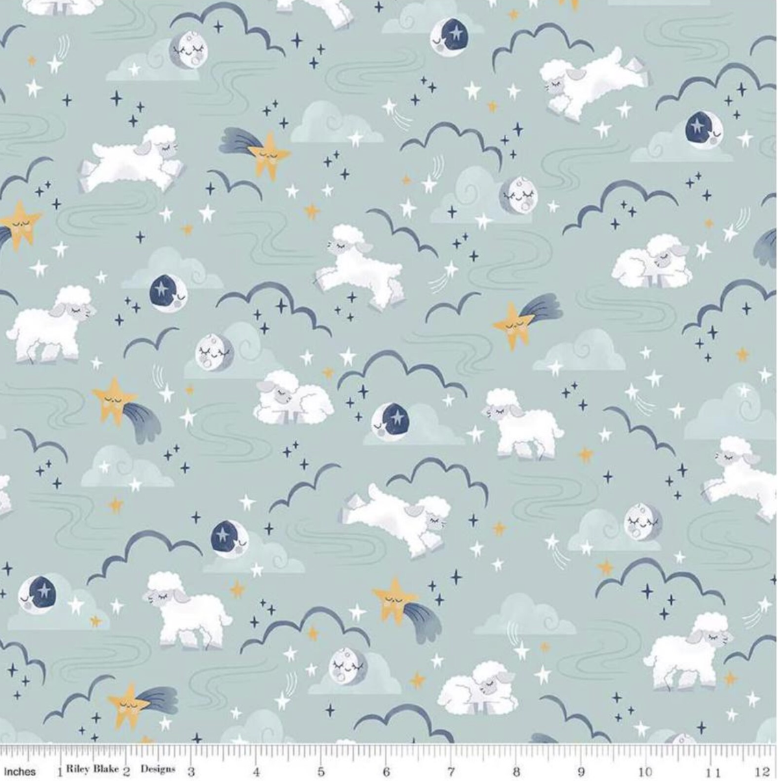 Lamb Baby Quilt Kit, Moon and Stars, DIY Pastel Quilt, Twinkle, Twinkle Little Star