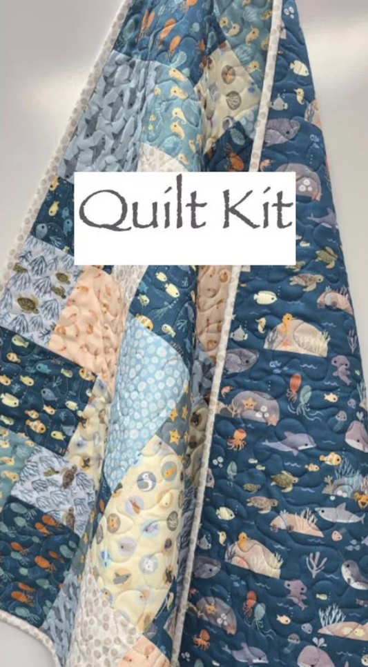 Baby Quilt Kit, Nautical Baby Quilt Kit Toddler Quilt, Gender Neutral Handmade Crib Bedding