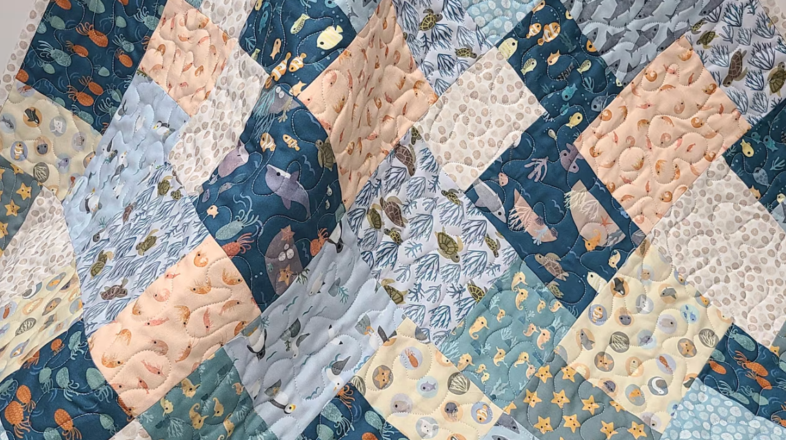 Baby Quilt Kit, Nautical Baby Quilt Kit Toddler Quilt, Gender Neutral Handmade Crib Bedding