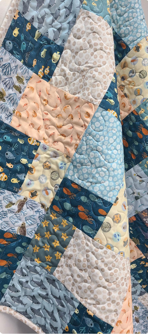 Baby Quilt Kit, Nautical Baby Quilt Kit Toddler Quilt, Gender Neutral Handmade Crib Bedding