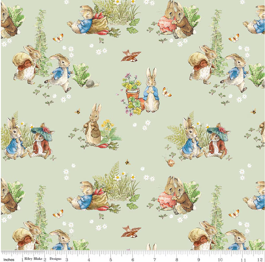Peter Rabbit & Benjamin Bunny Baby Quilt Kit - Gender Neutral Nursery Decor Fabric