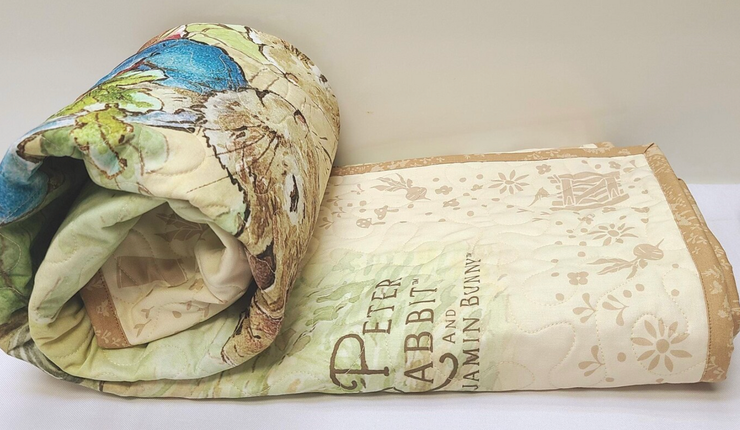 Peter Rabbit & Benjamin Bunny Baby Quilt Kit - Gender Neutral Nursery Decor Fabric