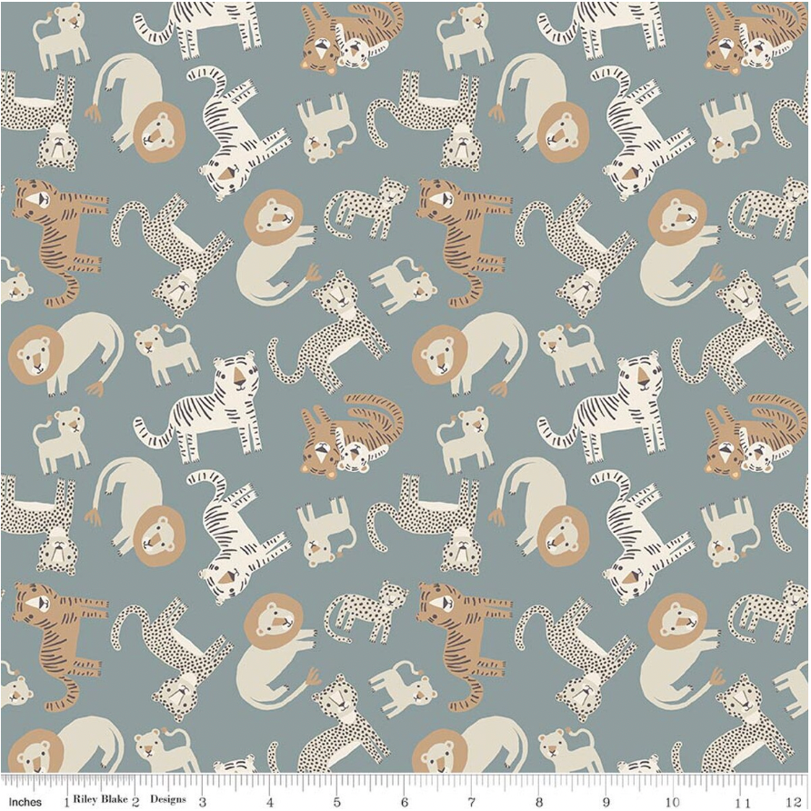 Safari Animals, Leo and Savannah, Animal Toss, Riley Blake Designs, Quilting Cotton Fabric