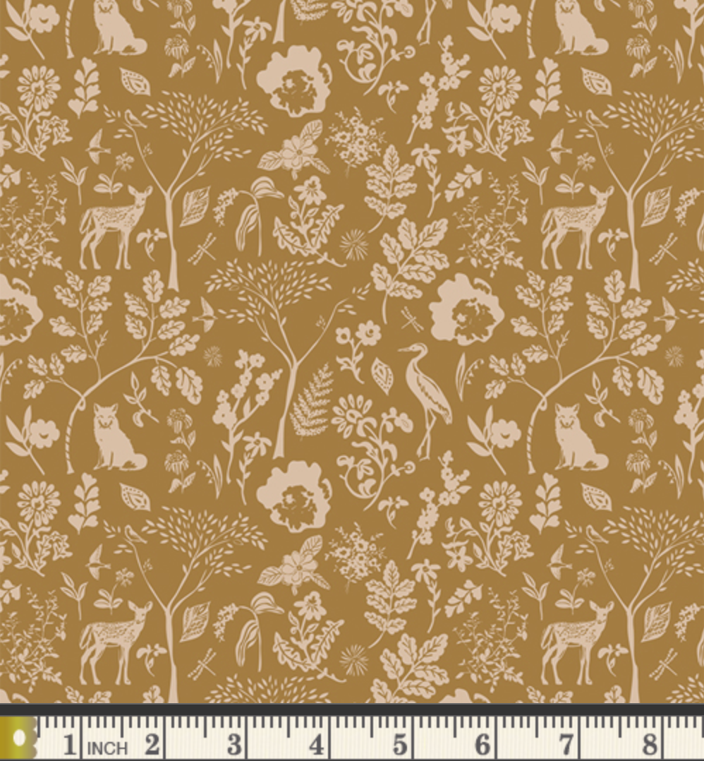 Art Gallery Fabrics Willow Flora and Fauna Treasured Ochre Fabric by the Yard – Sharon Holland