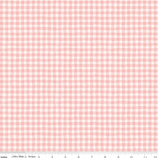 Riley Blake Meadow Moments Summer Wavy Gingham Pink Quilting Cotton Fabric