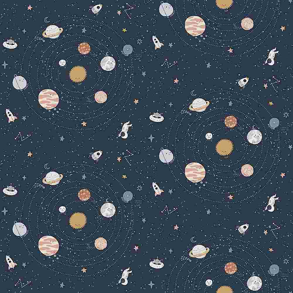 Outer Space Fabric, To The Moon, Fat Quarter Bundle,  4 piece, Dear Stella, Quilting Weight, Cotton,