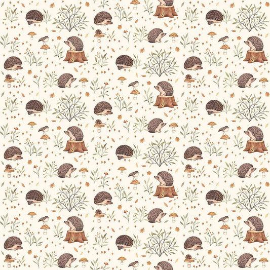 Hedgehog Cotton, Quilting Fabric, woodland theme, Little Forest