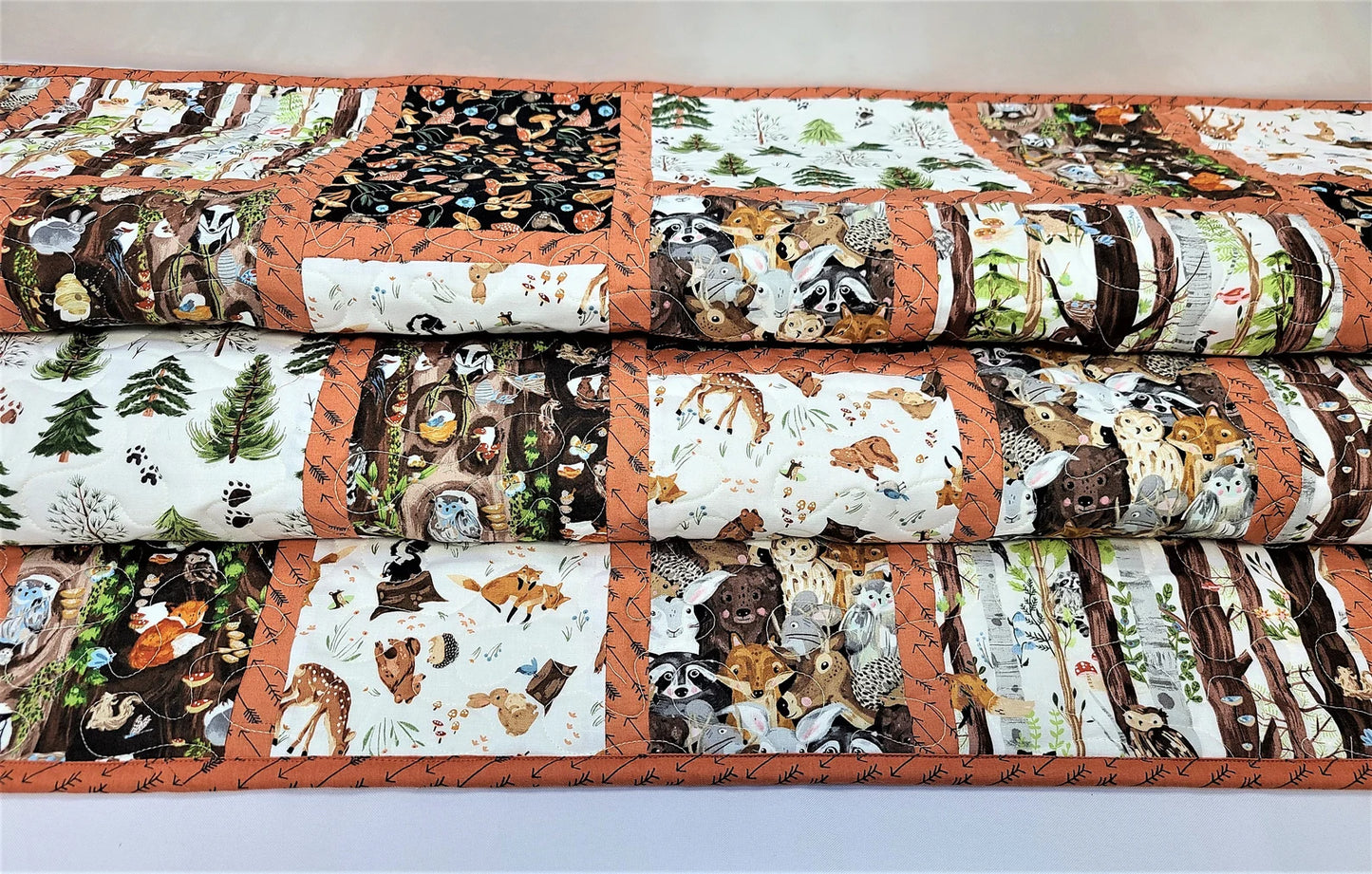 Rustic Woodland Quilt Kit, Toddler, Baby, Boy, Crib, Browns, Animals, New Baby, Forest, Trees, Patchwork