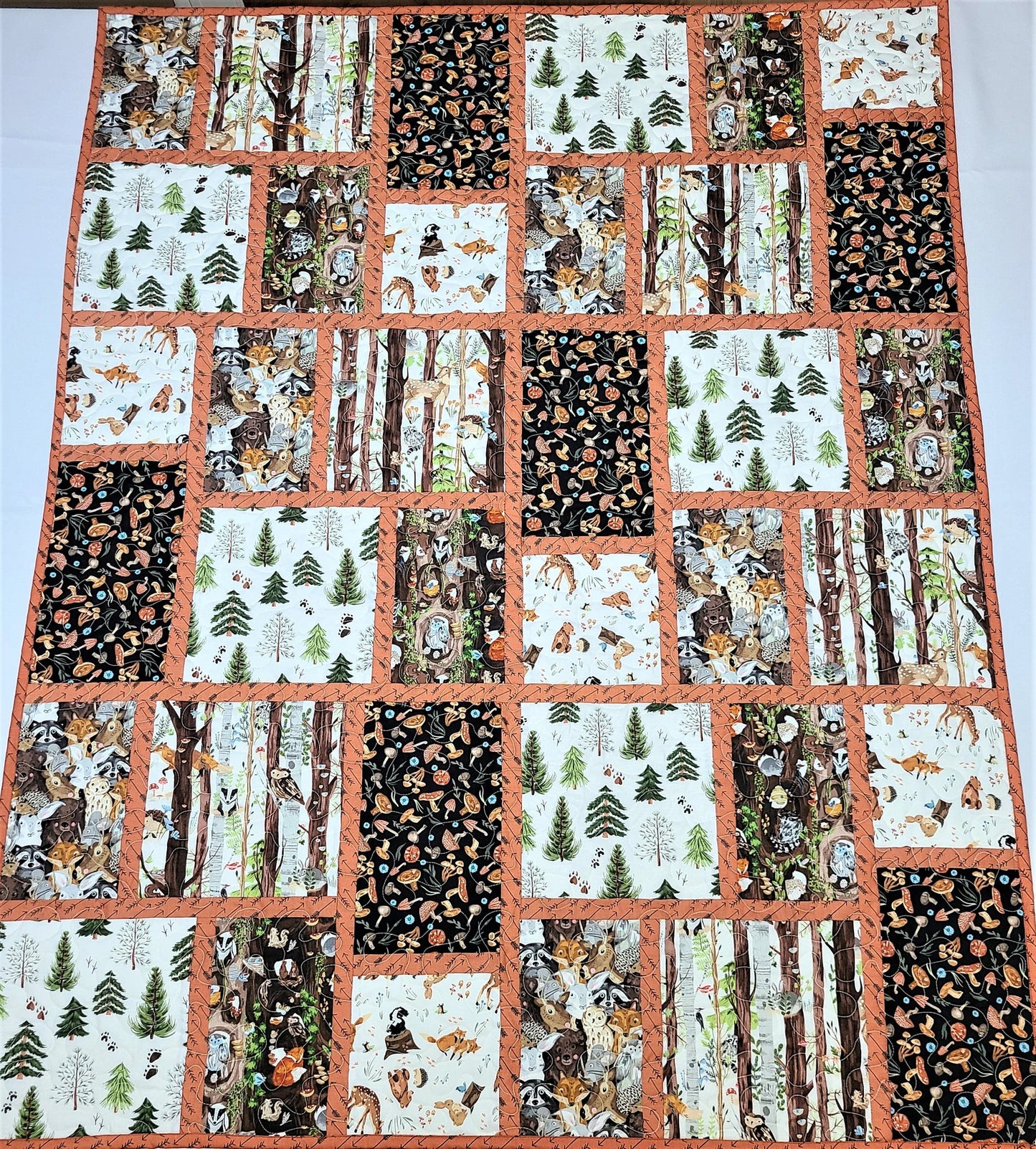 Rustic Woodland Quilt Kit, Toddler, Baby, Boy, Crib, Browns, Animals, New Baby, Forest, Trees, Patchwork