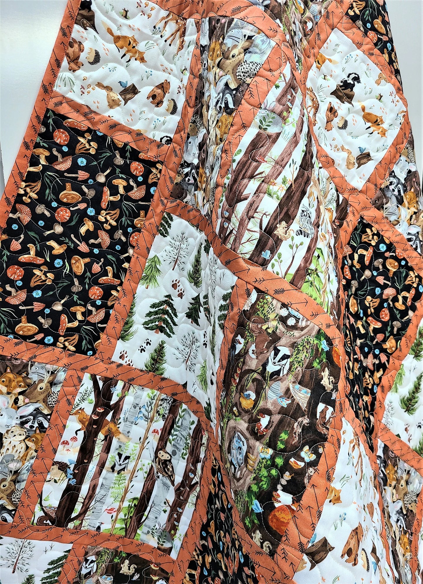 Rustic Woodland Quilt Kit, Toddler, Baby, Boy, Crib, Browns, Animals, New Baby, Forest, Trees, Patchwork