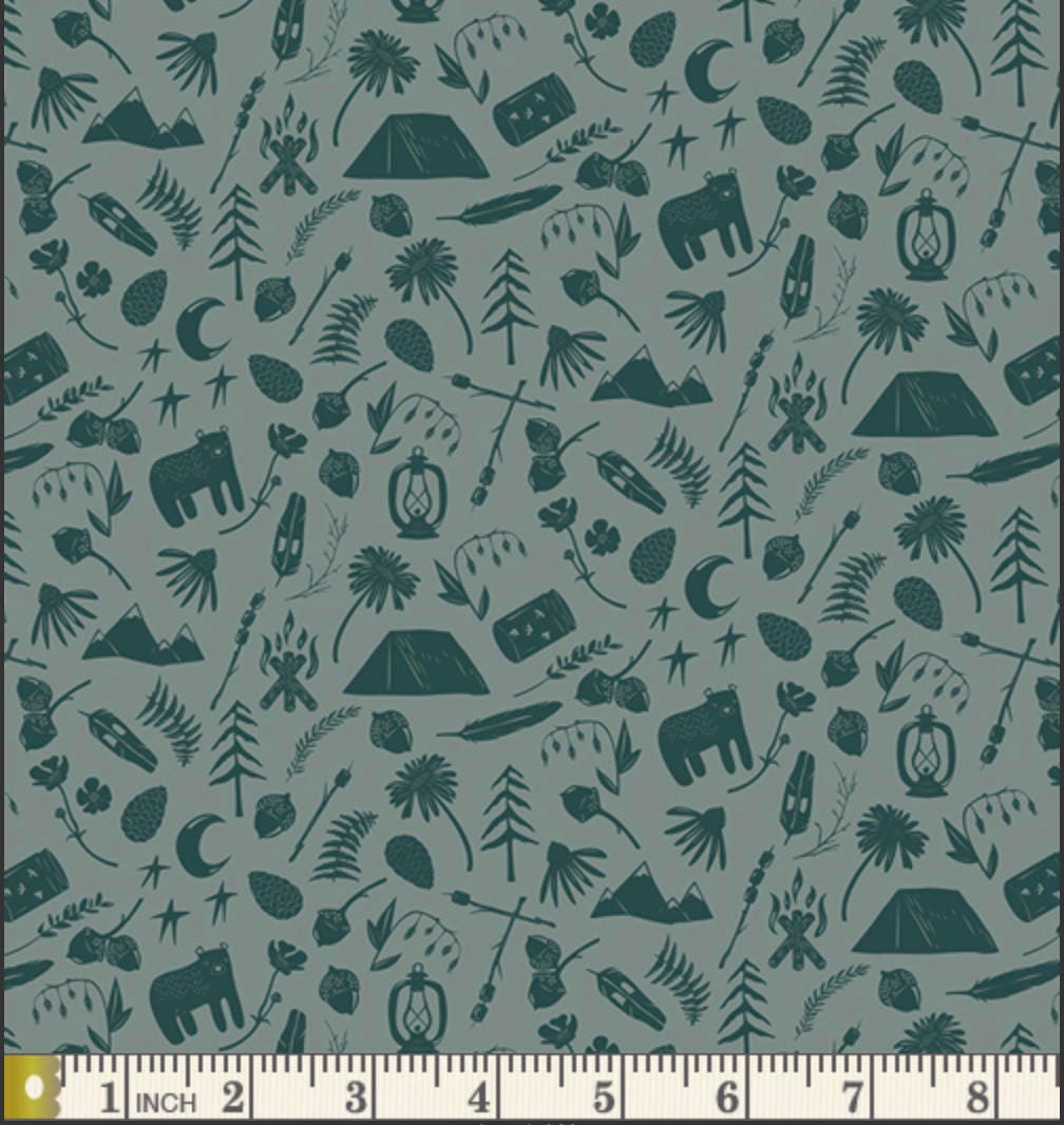 Woodland Fabric Bundle, Art Gallery Fabrics, Fox, Deer,  Campsite, Camping Theme, 10 piece fat quarter bundle, Quilting Cotton