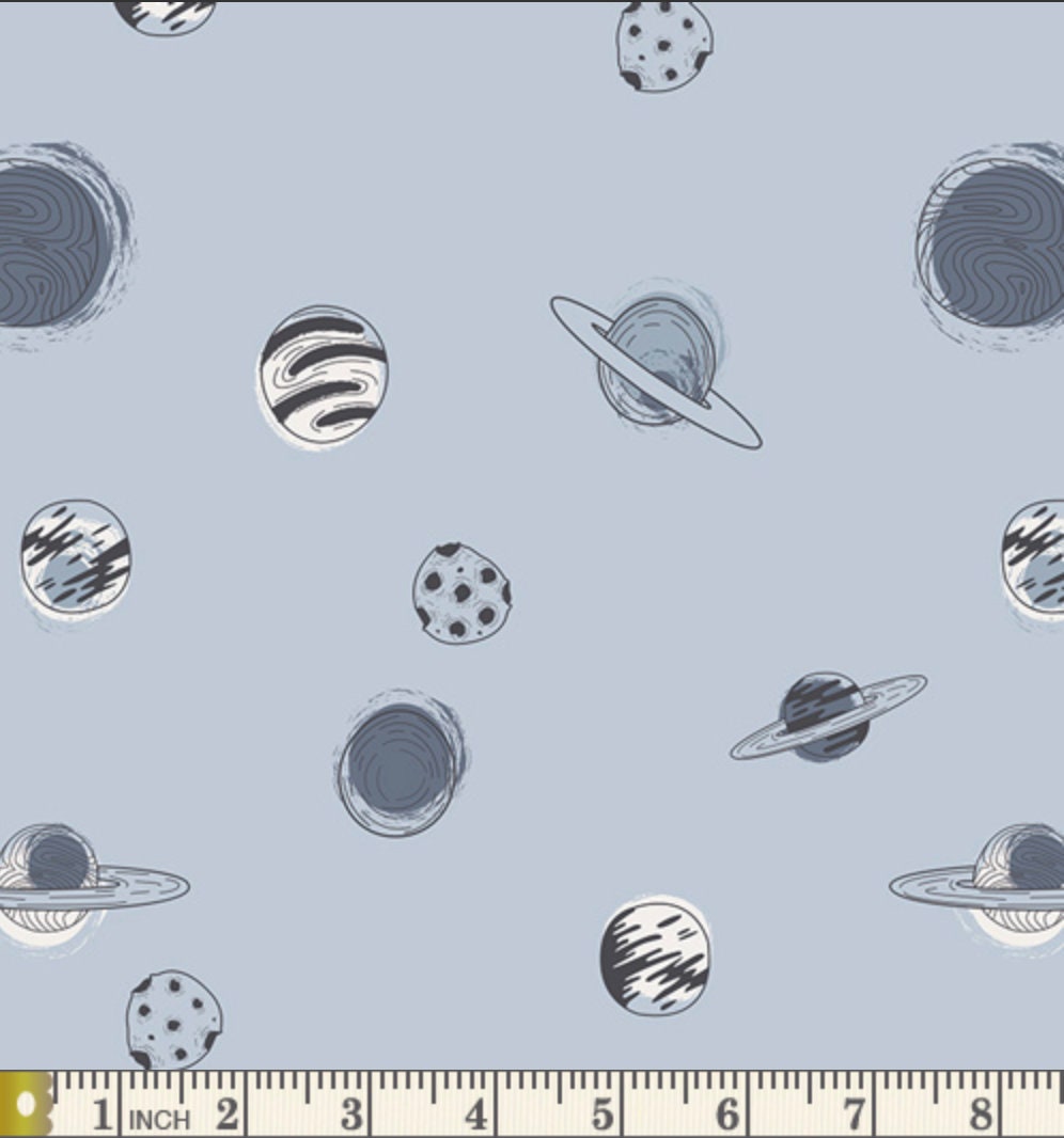 Outer space fabric, Quilting Cotton, Art Gallery fabrics, Stargazer, Planetarium, Baby Boy, by the yard, yardage, AGF studio, blue fabric