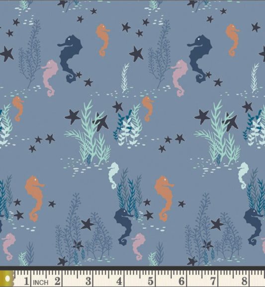 Seahorse fabric, Art Gallery Fabric, Enchanted Voyage, Seahorse Magic Shallow, Quilting Cotton