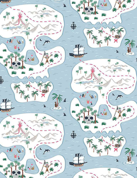 Pirate Fabric, Dear Stella, Bootylicious, STELLA-1758, Quilting Cotton